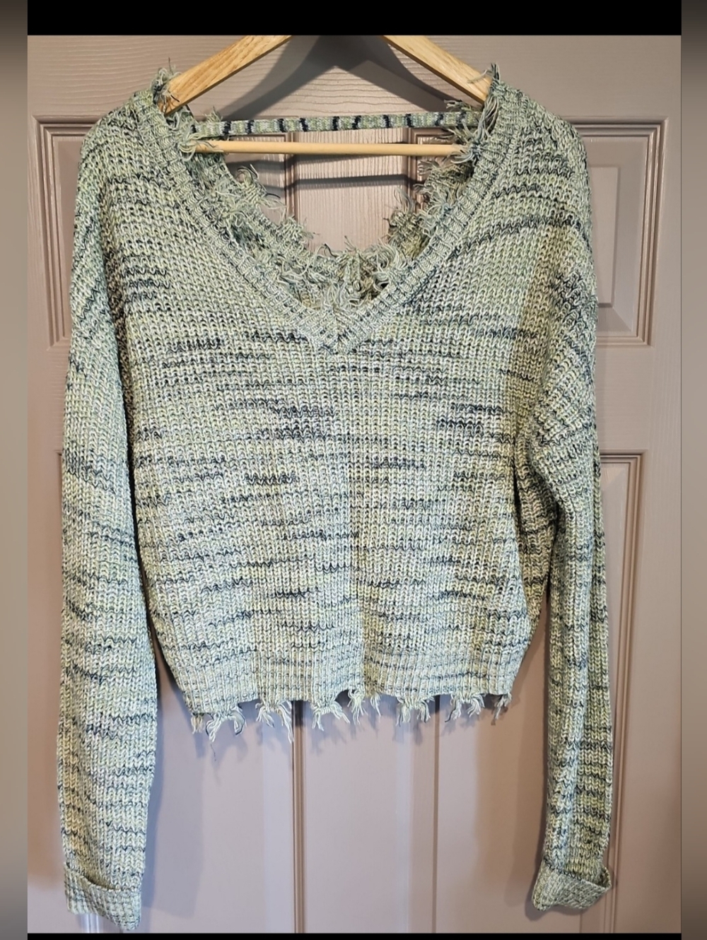 Rue 21 Y2K Distressed  Waffle Knit Sweater Large